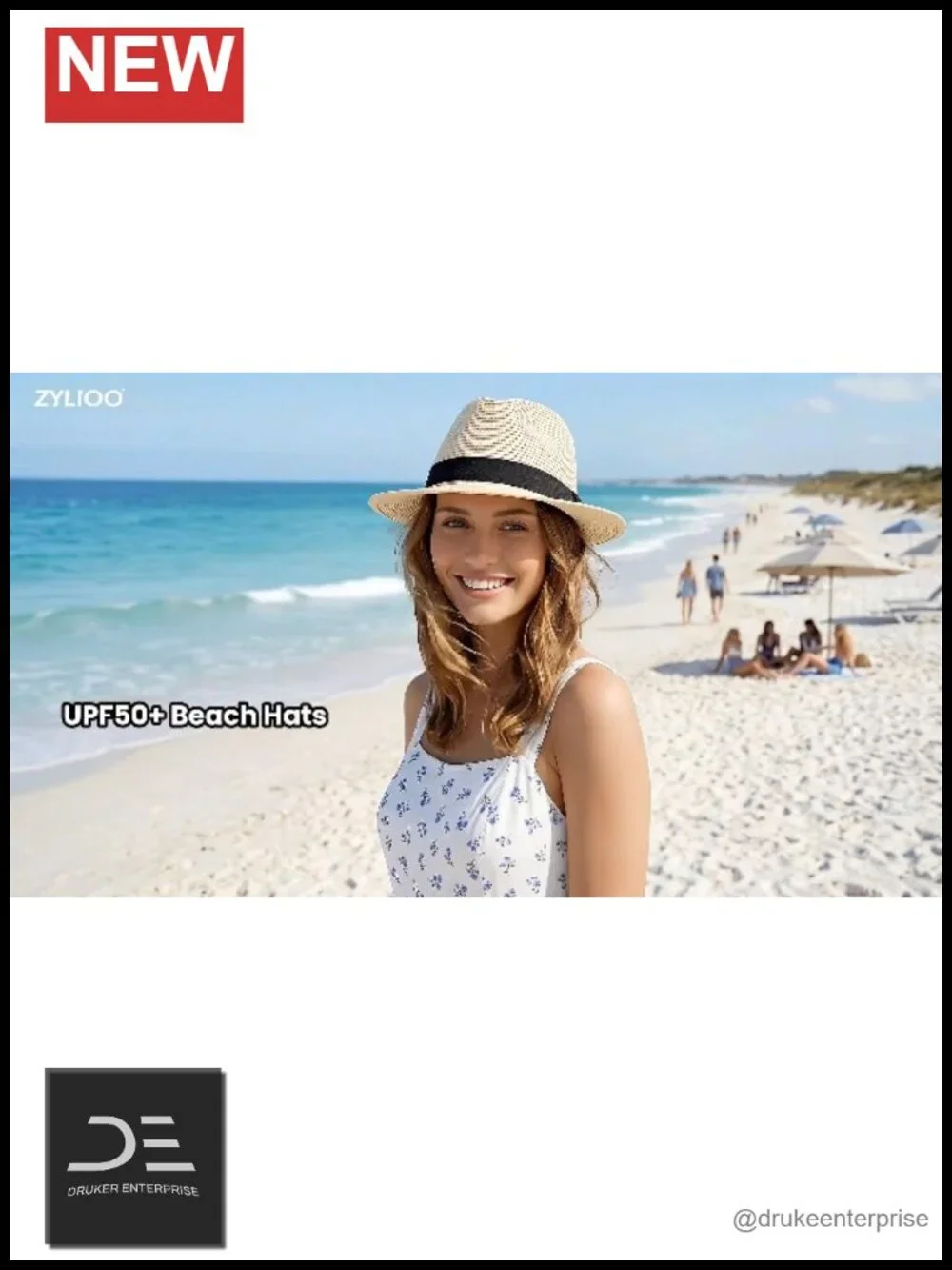 Straw Fedora Panama UV Sun Hat UPF 50+ Lightweight Travel Beach Hat